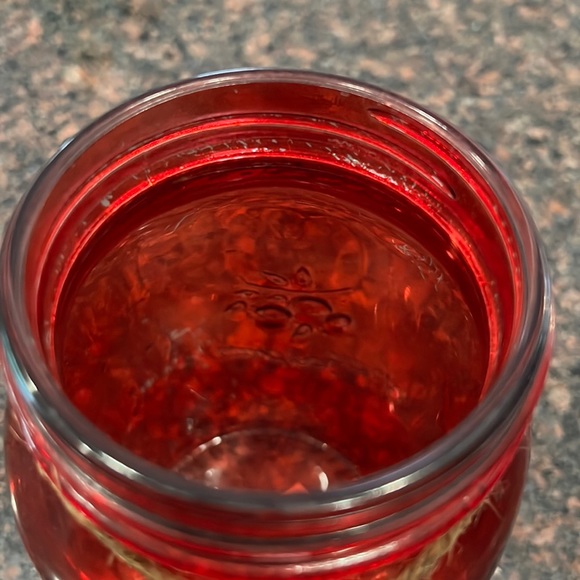 Red mason jar vase - Picture 3 of 3